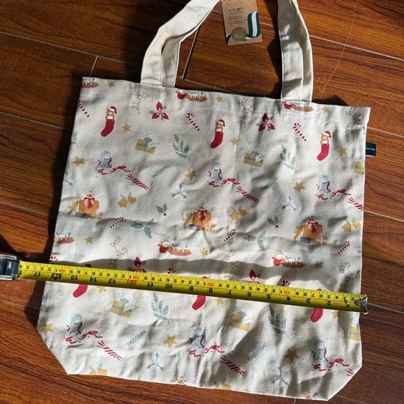 Festive Print Canvas Tote Bag - Cats - Picture 3 of 8